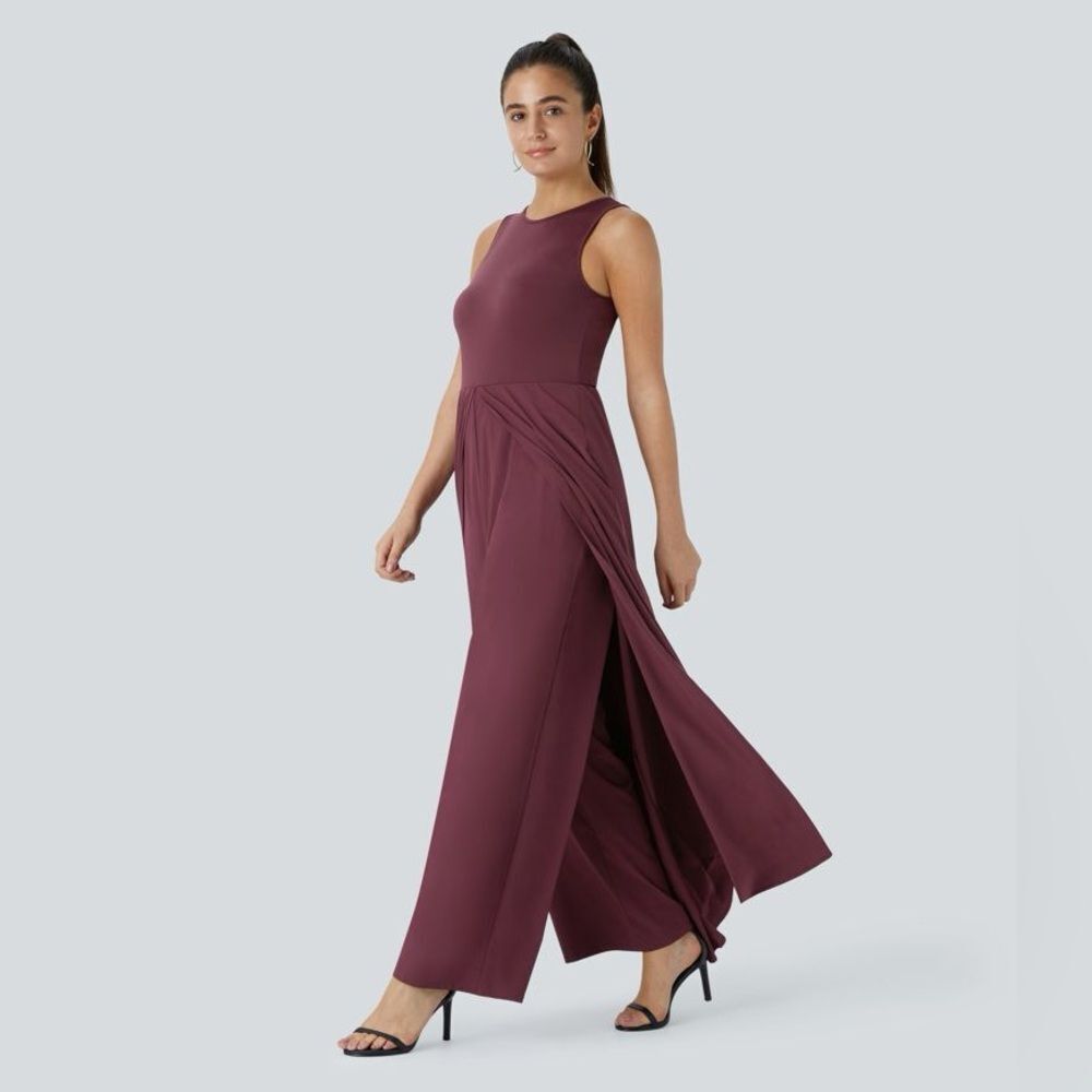 NWT- HALARA Casual Breezeful Sleeveless Jumpsuit Dress Pants sz Large